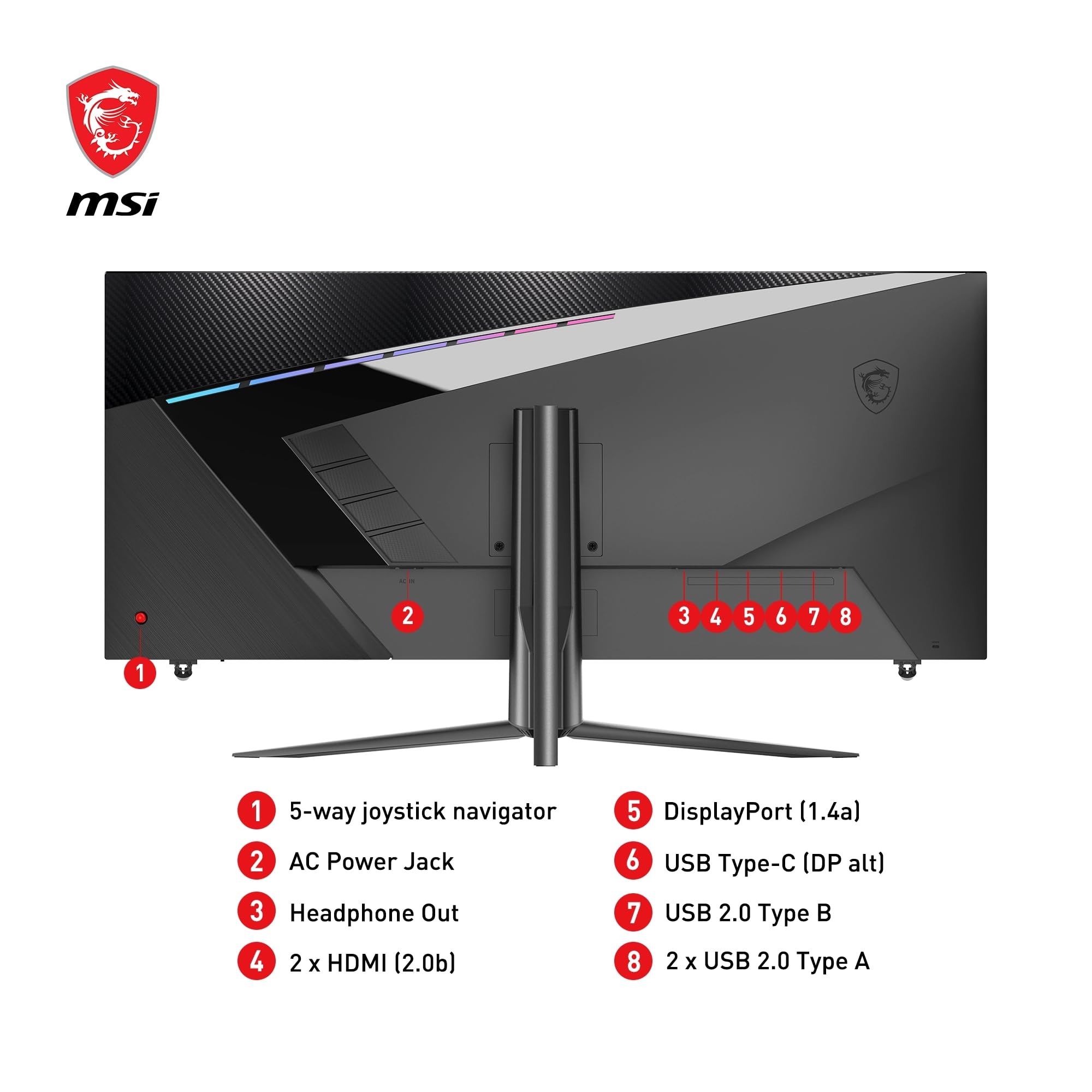 Msi Mag 401Qr - 40 Inch Uwqhd Esports Gaming Monitor - 3440 X 1440 Ips Panel, 155 Hz / 1Ms, Vesa - Display Port 1.4A &Amp; Hdmi 2.0 &Amp; Type C Port - View 6