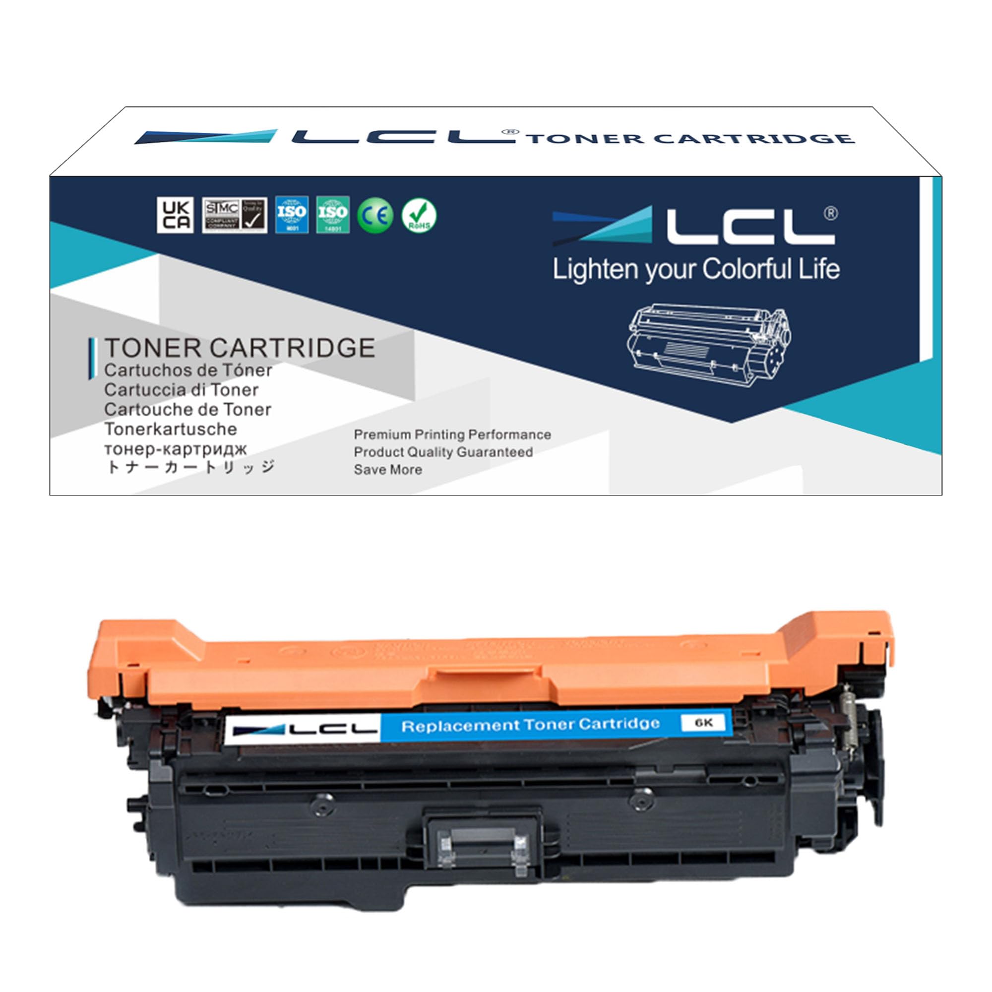 LCL Remanufactured Toner Cartridge CE401A 507A (1 Cyan) Replacement for HP Laserjet Enterprise 500 color M551 M551N M551DN M551XH M575f M575c M575dn M570dw