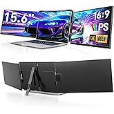 Dopesplay 15.6" Laptop Screen Extender Monitor 1080P FHD IPS Dual Portable Monitor for Laptop Plug and Play Compatible with W