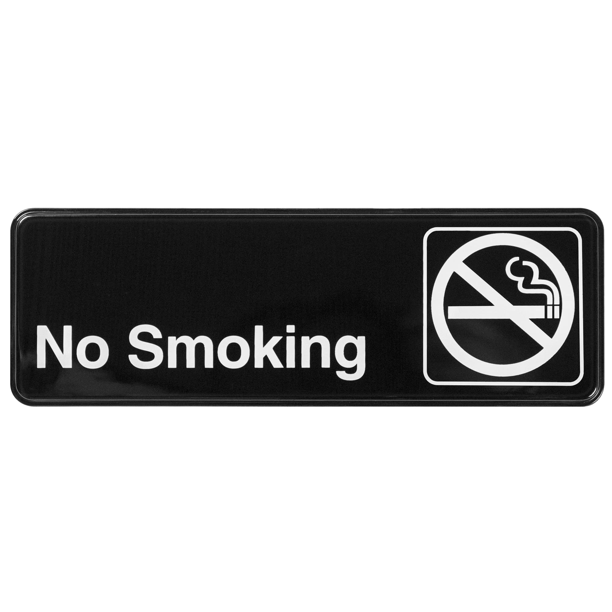 Winco, Black, White, SGN-310 Sign, 3 9-Inch, No Smoking, Medium, Plastic