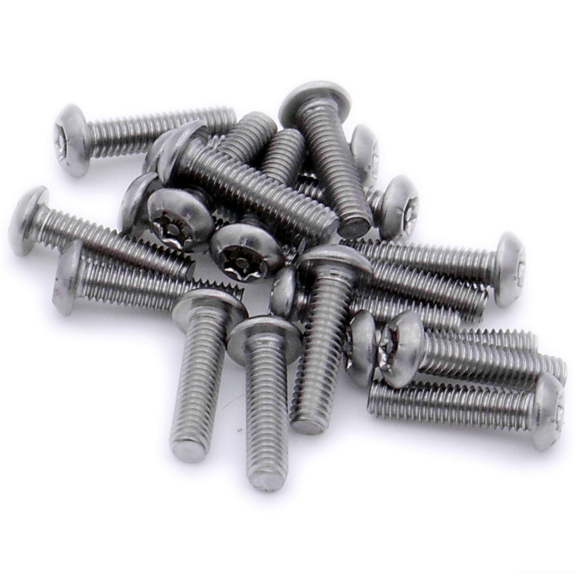 M3 (3mm x 8mm) TX Security Socket Button Machine Screw (Bolt) - Stainless Steel (A2) (Pack of 20)
