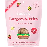 Bocce's Bakery Burgers & Fries Flavor Crunchy Biscuits Dog Treats, 5 oz | Oven Baked, Wheat-Free Everyday Dog Treat Biscuits 