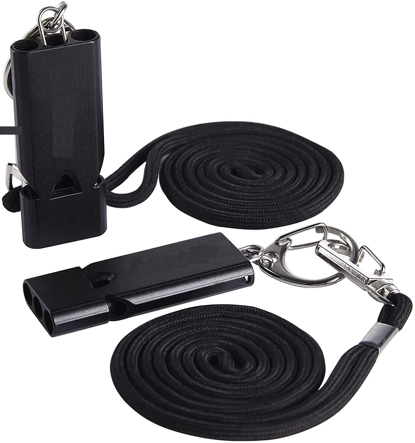 HOUSON 2 PCS Emergency Survival Whistle, Safety Whistles Metal Resue Referee Coaches Whistle for Camping Hiking Outdoor