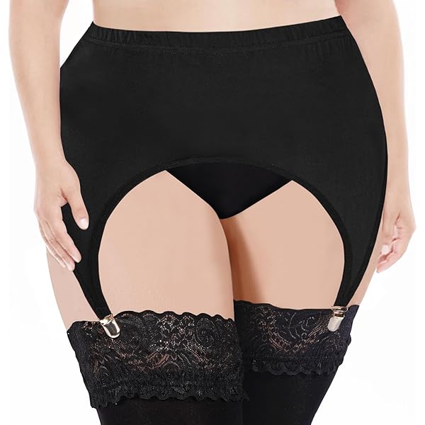 Liguero Para Mujer, Liguero De Encaje De Talla Grande Y Clips De