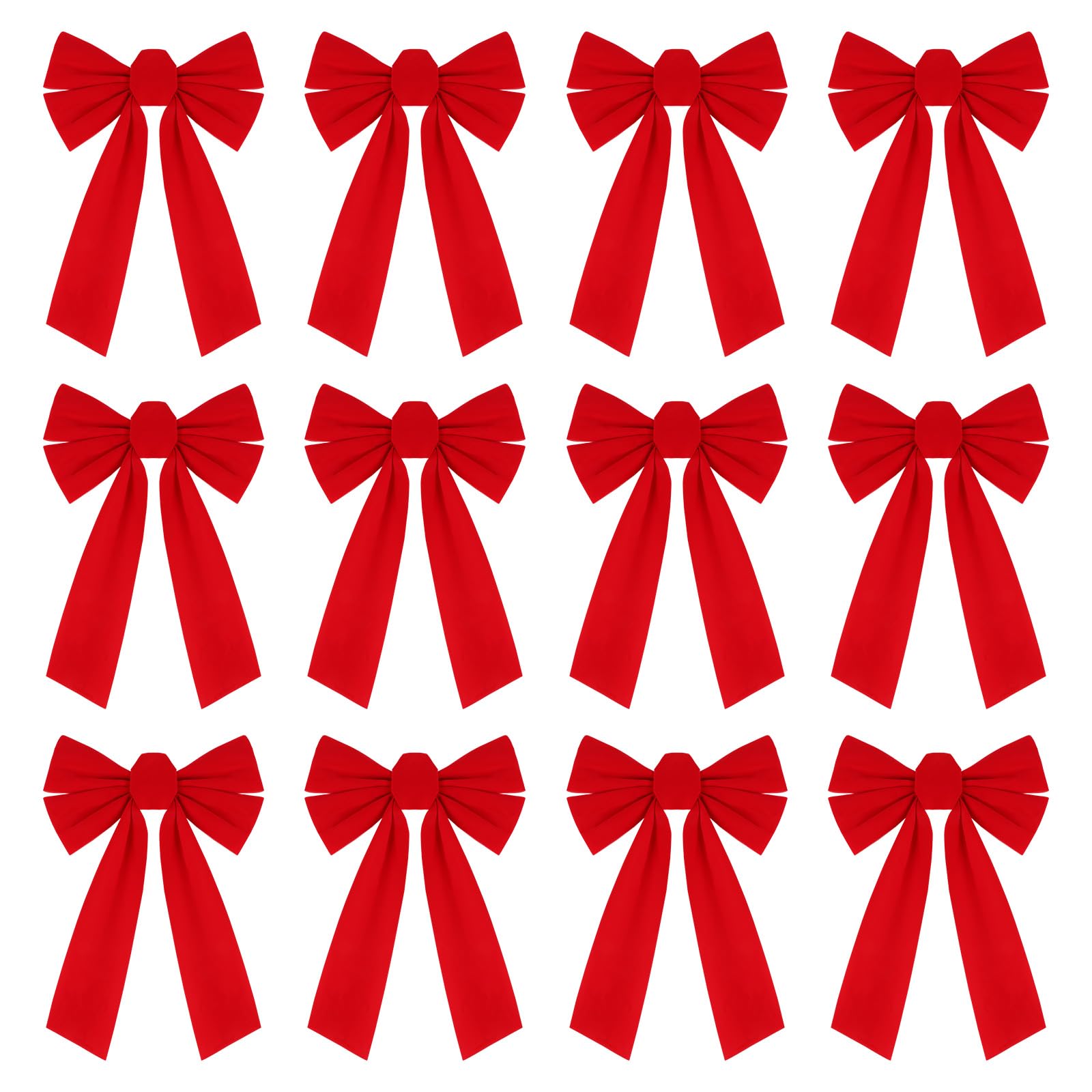 Photo 1 of ***Faded***CCINEE 12Pack Red Velvet Christmas Bows, 13 X 9 Inches Large Christmas Decorative Bows Xmas Wreath Bows for Wreath Garland Christmas Tree Topper Decoration Home Party Supplies
