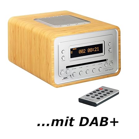 Sonoro AU-1800BA Cubo DAB/DAB+, UKW, CD-Player, Fernbedienung, Bambus