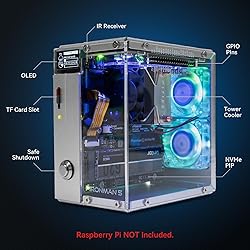 Pironman 5 NVMe M.2 SSD PCIe 2.0/3.0 Mini PC Case