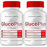 Gluco Plus Advanced Blood Formula Capsules, Official GlucoPlus Supplement Pills - Maximum Strength, All Natural for Healthy Circulation & Stable Level, Advanced Gluco Health Plus Reviews (2 Pack)