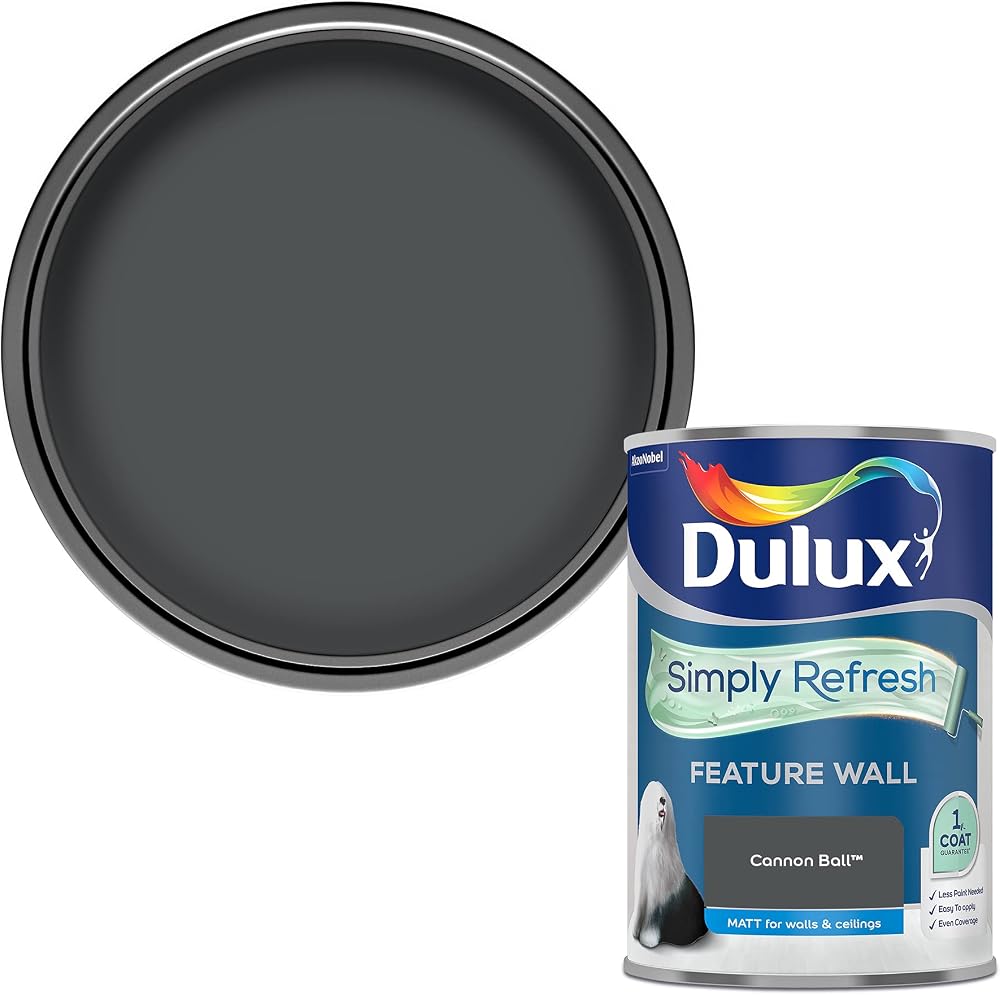 Dulux Simply Refresh Cannon Ball Matt Emulsion Paint 1.25 L One Coat