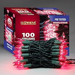 GLOWNOVA Green Wire,Pink Incandescent Bulb 100 Mini
