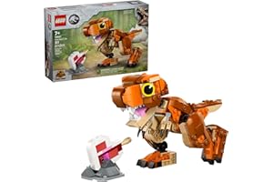 LEGO Jurassic World Little Eatie T Rex Toy - Dinosaur Building Toy for Kids, Boys and Girls, Ages 7+ - Gift Idea for Birthdays and Fans - with Movable Jaw, Head and Tail - 76967