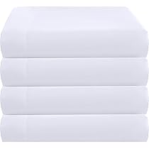 ZPECC 12-Pack Microfiber Flat Sheets — Super Soft, Color-Coded Hems, Perfect For Hotels, Airbnb, & Big Families (White, King Size)
