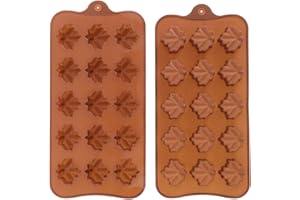 SEWACC 2pcs Silicone Chocolate Molds Maple Leaf Shape Baking Tools Multi-Purpose Fondant Candy Molds for