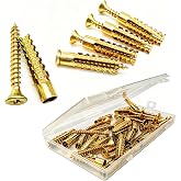 Suprom 40 pcs Expansion Shield Anchors with Screws, Door Hinge Repair Kits | Ideal for Loose Hinge Hole Repair, Hollow Wall Anchors Heavy Duty for Concrete Wall, Hollow-Wall, Wooden Wall(6x32mm)