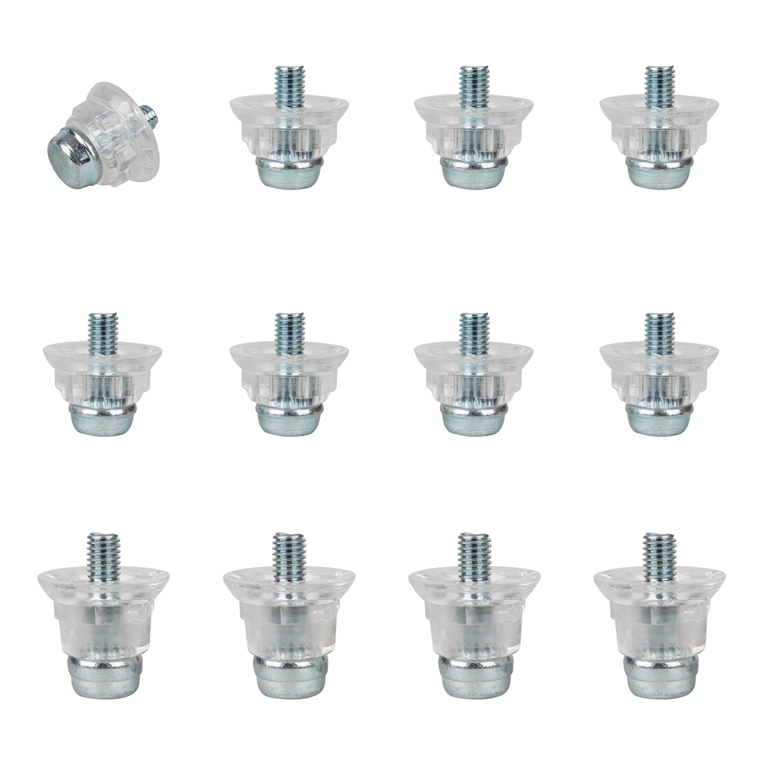 55 Sport Attack Metal-Tipped Replacement Football Studs - 12 Pack (13/16mm) - Clear