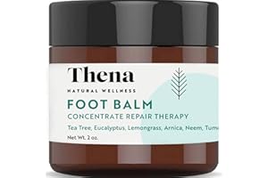THENA NATURAL WELLNESS Thena Extra Strength Foot Repair Balm For Athletes Foot Treatment Dry Heels Itchy Cracked Feet Toenails Jock Itch Rashes Ringworm Treatment for Humans Best Natural Foot Care