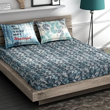 Spaces Youthopia 180 Tc Cotton Bedsheet With 2 Pillow Covers