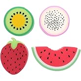 LALAFINA Fruit Bath Sponges, 4pcs Kids Cute Body Scrubbers Shower Cleansing Sponges for Bathing Accessories