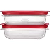 Rubbermaid 3.57-Cup EasyStore Rectangle Food Storage Containers with Lids, 2 Pack