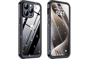 Humixx for iPhone 15 Pro Case Waterproof, [14 FT Military Dropproof][IP68 Underwater] Built-in Lens & Screen Protector Full Body Shockproof Dustproof Anti-Scratch for Phone Case for 6.1 Inch Black