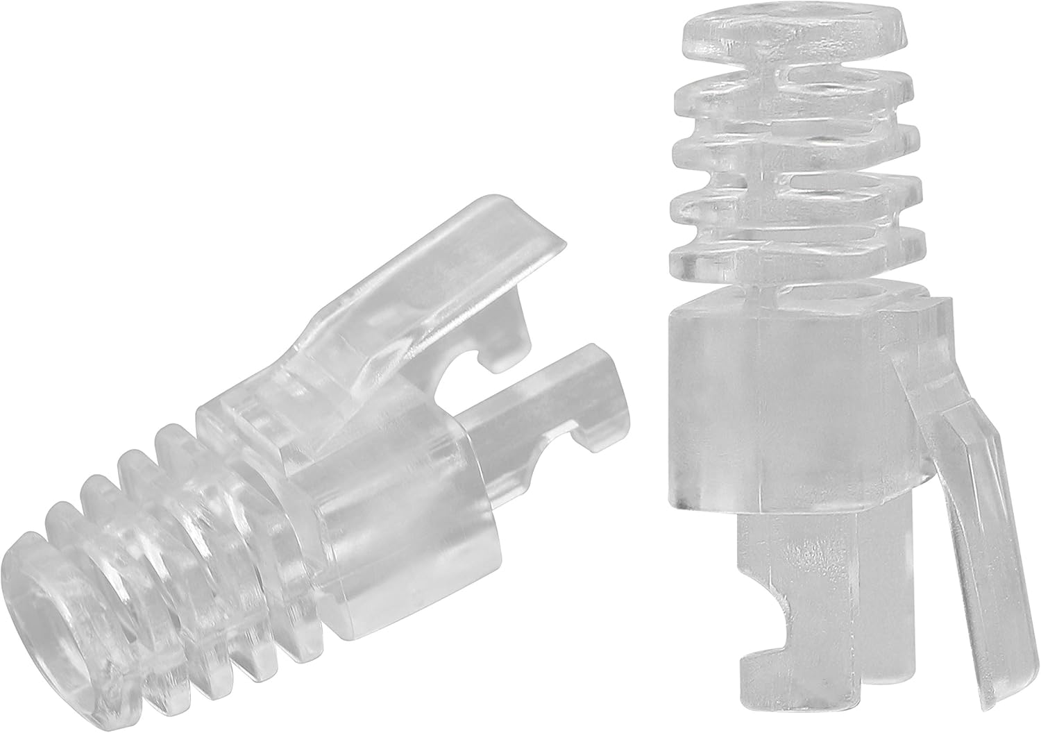 100 Pcs Cat6 RJ45 Boots Cover,GELRHONR RJ45 Strain Relief Cover for Ethernet Cables Ends Plug Connector-Transparent - Image 3