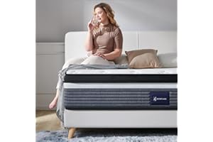 S SECRETLAND King Mattress, 12 inch Individually Wrapped Coils Innerspring Mattress, Pocket Spring Hybrid Mattresses with CertiPUR-US Certified Foam, Plush Yet Supportive