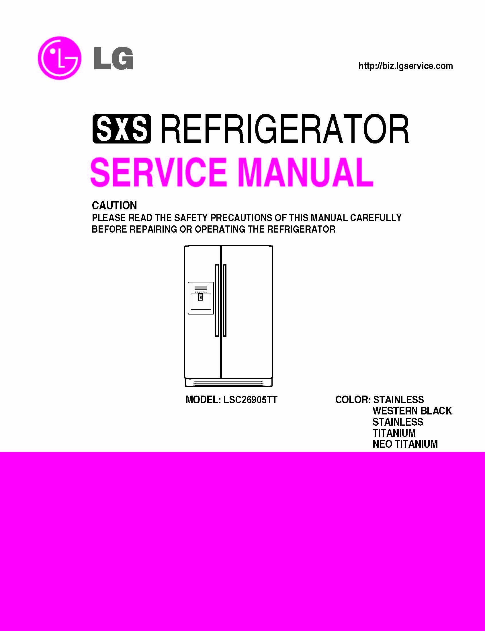 LG LSC26905TT service manual Unknown Binding – 2005