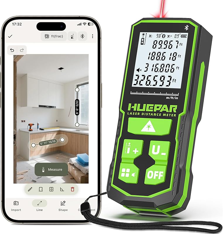 Multímetro Laser 120M, APP Bluetooth, Múltiplas Referências e Medições, IP54