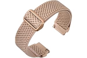 ANNEFIT Stretchy Nylon Watch Band for Men Women, Adjustable Elastic Watch Straps with Quick Release, Replacement Wristband 16mm 17mm 18mm 19mm 20mm 22mm 24mm