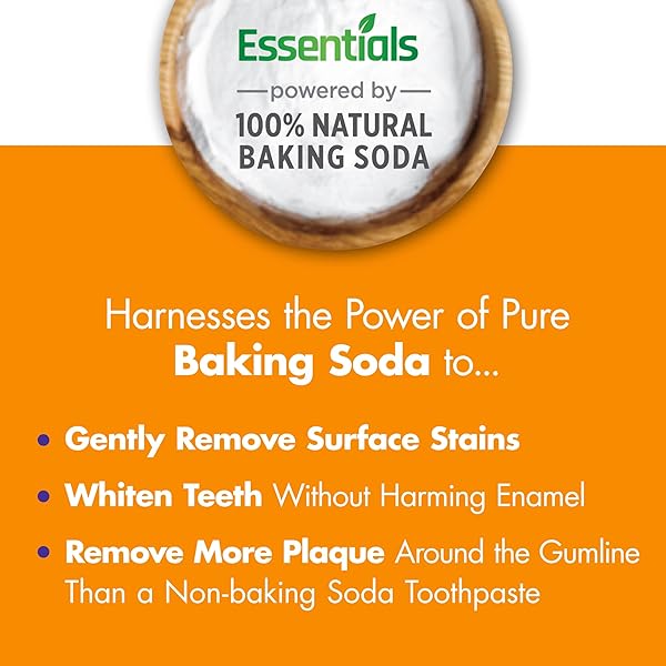 ARM & HAMMER ESSENTIALS WHITEN & STRENGTHEN FLUORIDE TOOTHPASTE-4 PACK OF 4.3OZ TUBES, FRESH MINT- 100% NATURAL BAKING SODA- FLUORIDE TOOTHPASTE