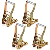 CraftyDream 4 Pcs 2" Replacement Handle Ratchets Strap Tie Down Buckle Standard Ratchet Wide Aluminum Handle, 11, 000 Lbs Break Strength for Cargo Truck Trailer Tow Dolly Car Straps