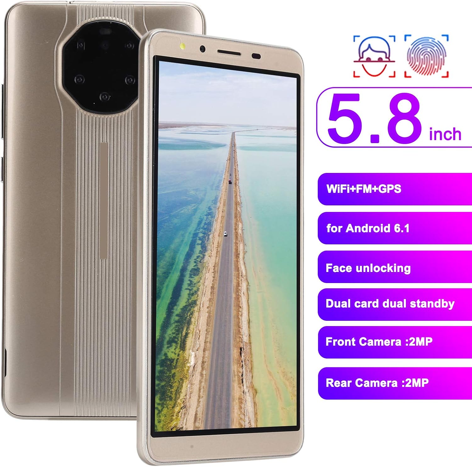 Amazon Co Jp Mate40 Rs 5 8inスマートフォン フェイス指紋ロック解除デュアルカードデュアルスタンバイ512mb 4gb Androidシステム ソーシャルコンタクトおよびマルチタスク用 ゴールデン パソコン 周辺機器