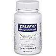Pure Encapsulations Synergy K - with Vitamin K1, K2 & D3 - Supports Bones, Blood Vessels, Vascular Elasticity & Calcium Utilization* - Includes Cholecalciferol - Gluten Free & Non-GMO - 120 Capsules
