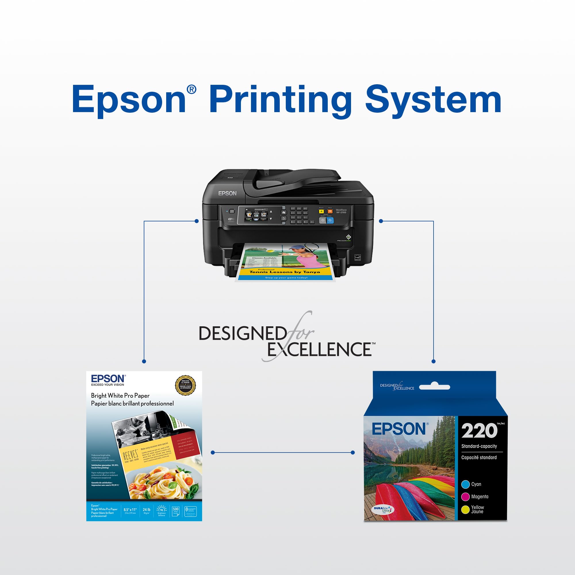 EPSON 220 DURABrite Ultra Ink Standard Capacity Black Cartridge (T220120-S) Works with WorkForce WF-2630, WF-2650, WF-2660, WF-2750, WF-2760, Expression XP-320, XP-420, XP-424