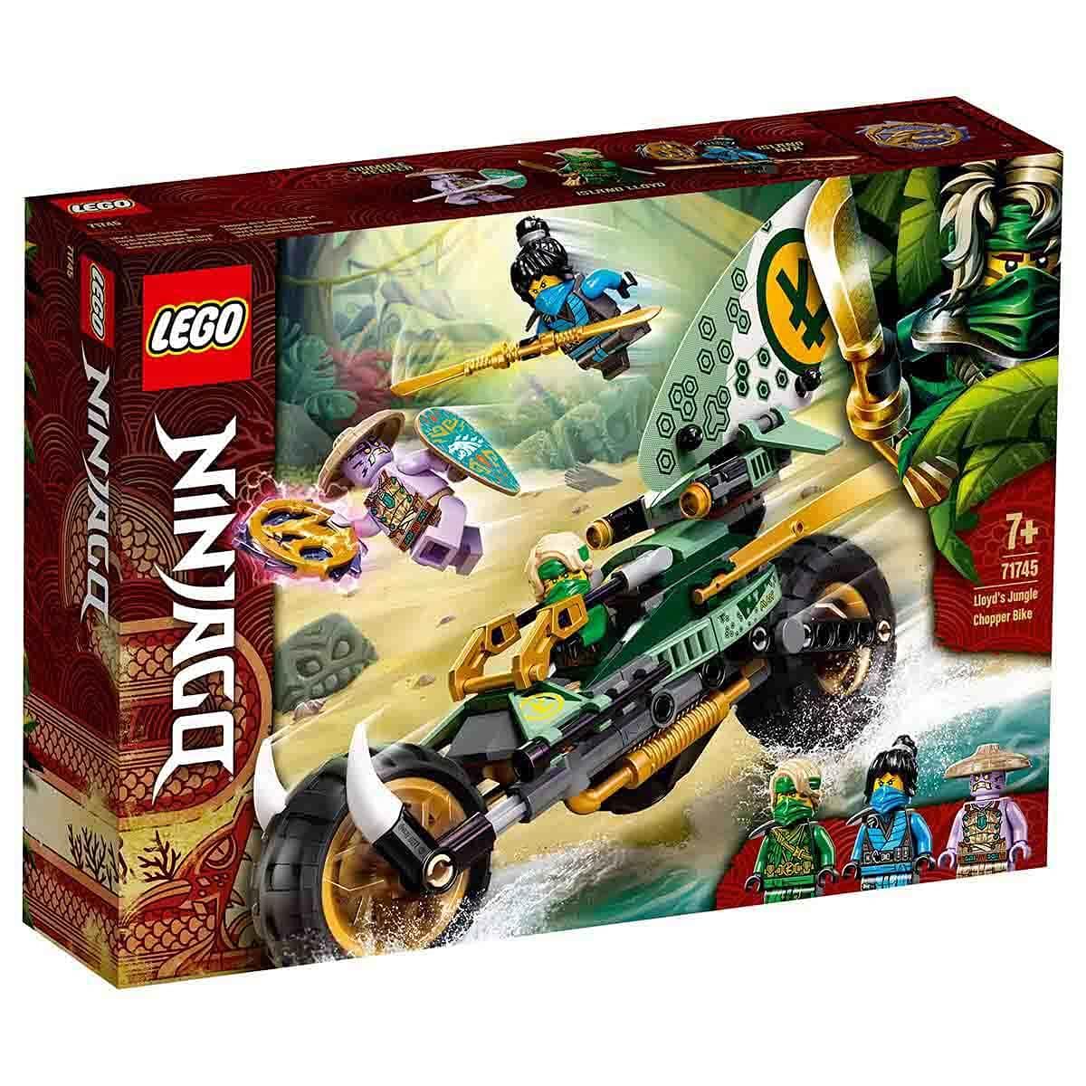 LEGO 71745 NINJAGO Lloyd’s Jungle Chopper Bike Building Set, Motorbike Toy with Lloyd and Nya Minifigures