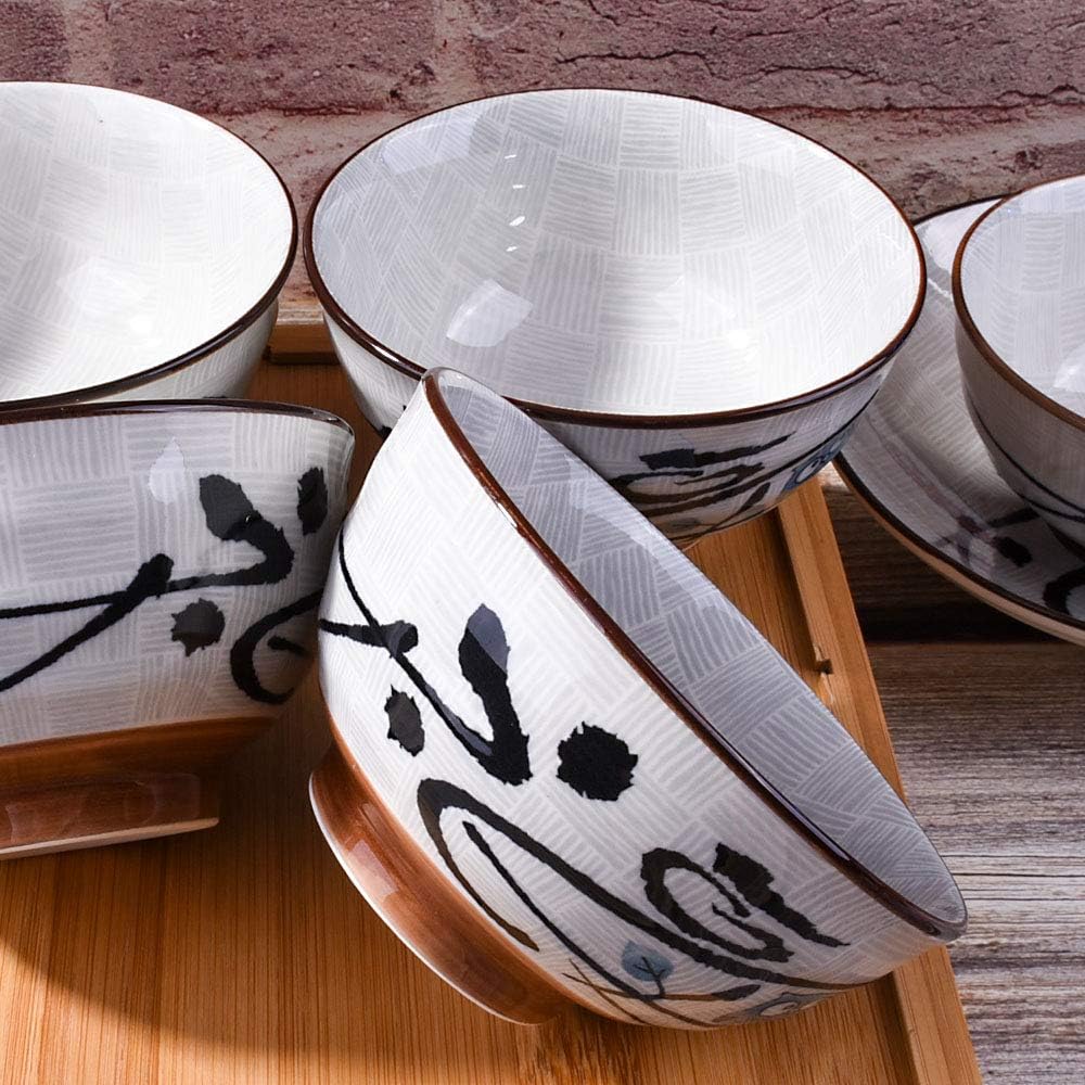  | Japanese Rice Bowls set of 4, Ceramic Rice bowls for Rice Soup, 4.5'' Rice Bowls (Blue): Rice Bowls