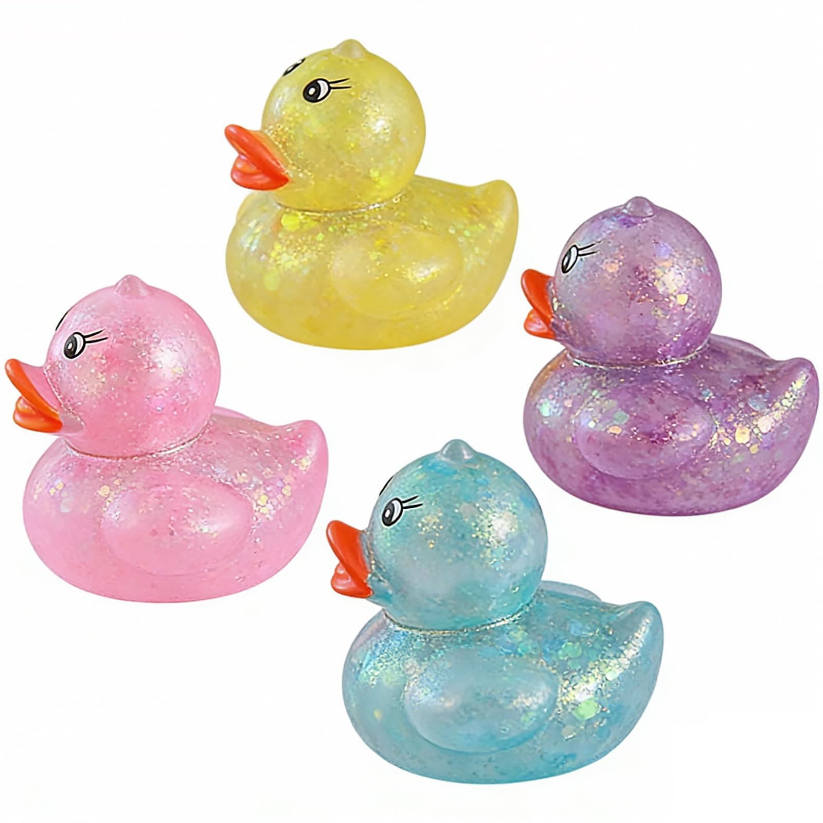 4 Pcs Stress Relief Toys, Duck Toys Squishes Bath Ducks Stress Toy Squishies Fidgets Squeeze Toys Relief Party Bags Fillers, for Boys Girls Birthday Party Favors (Random Color)