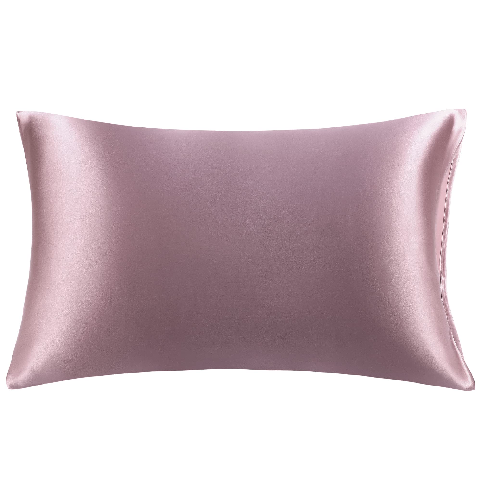 PiccoCasa Silk Pillowcase 51x91cm King Size, Both Side 400 Thread Count 19 Momme Mauve Silk Pillow Cases for Hair and Skin, 1pc, Non-Zipper/Envelope Closure