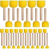 30 Pcs Round Sponges Brush Set, Round Sponge Brushes for Painting, Paint Sponges for Acrylic Painting, Painting Tools for Kid