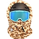 MDXONE Kids Over The Helmet Balaclava Children face mask with buttons for pompoms with elastics (sold separately) (BALA-GIRAFFE)