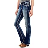 WallFlower Women's Luscious Curvy Bootcut Mid-Rise Insta Stretch Juniors Jeans (Standard and Plus)