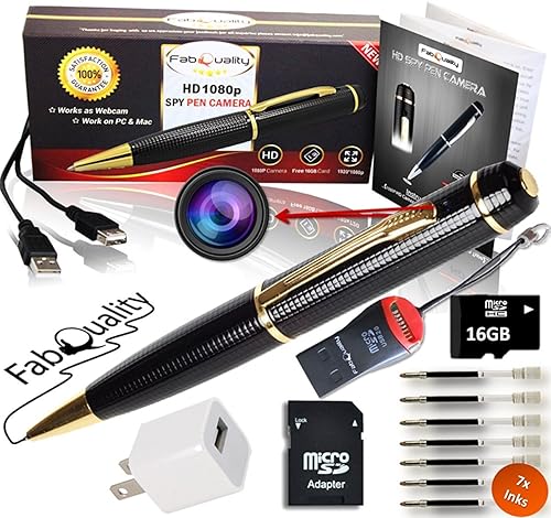 fabquality Hidden Spy Camera Pen 1080p Nanny Camera Spy Pen Full