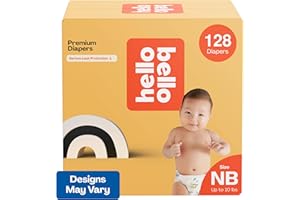 Hello Bello Premium Diapers, Size Newborn (NB - Up to 10 lbs) Surprise Pack for Boys - 128 Count, Hypoallergenic with Soft, Cloth-Like Feel - Assorted Boy & Gender Neutral Patterns