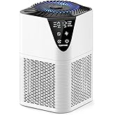 Air Purifiers for Home Large Room up to 1750 Sq Ft, H13 True HEPA Filter Air Purifiers for Bedroom Smoke/Pet Dander/Pollen, 25dB Quiet for Home,Bedroom,Office (White)
