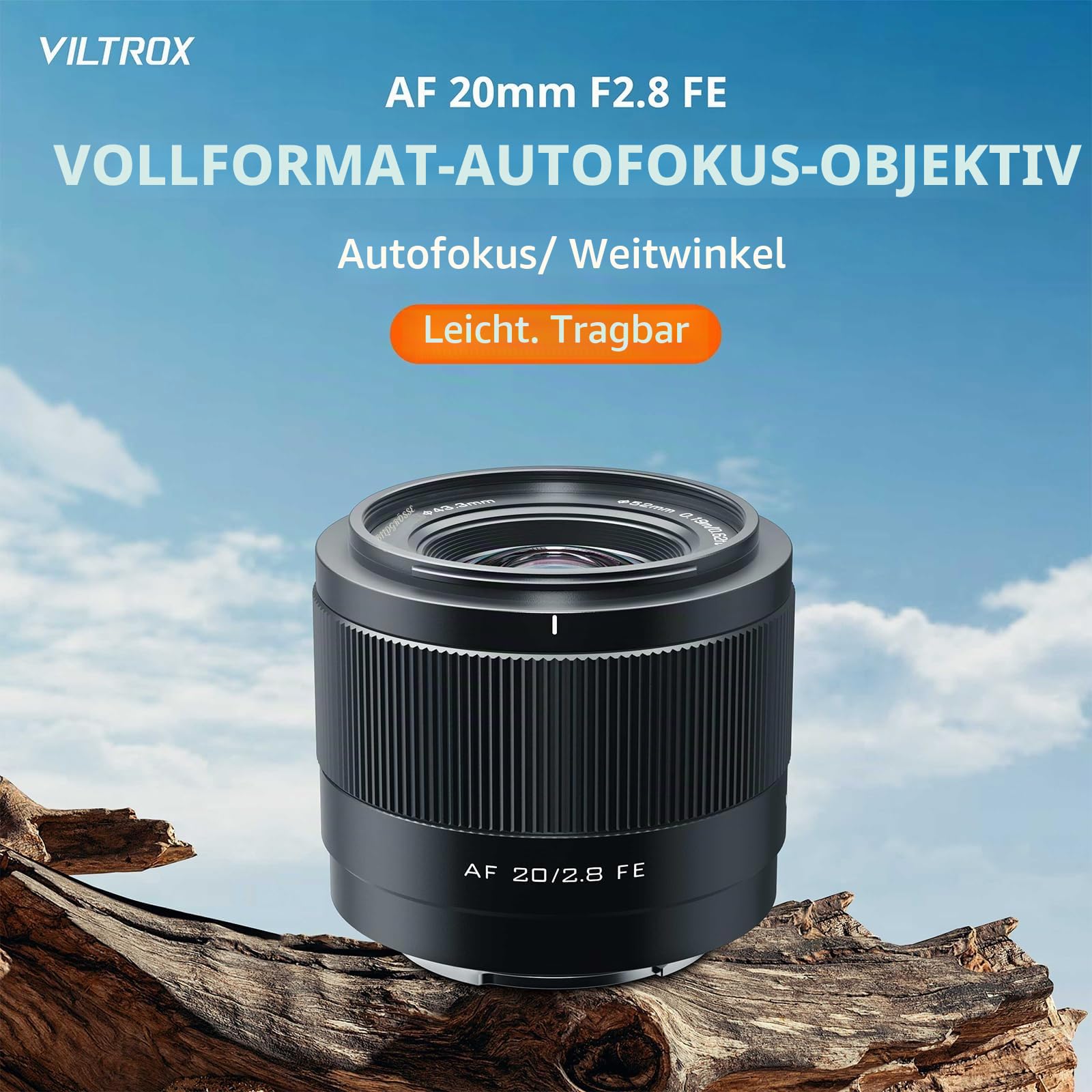 VILTROX AF 20mm F2.8 FE für Sony E Mount Vollformat Objektiv Prime 2