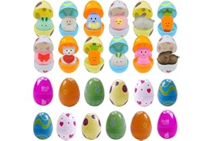Lot de 48 œufs de Pâques en 1 à remplir avec jouets Mochi en plastique, œufs de Pâques en vrac, jouets surprise en vrac, parf
