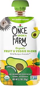 Once Upon a Farm Organic Fruit And Veggie Blend, Wild Rumpus Avocado, 3.2 Oz