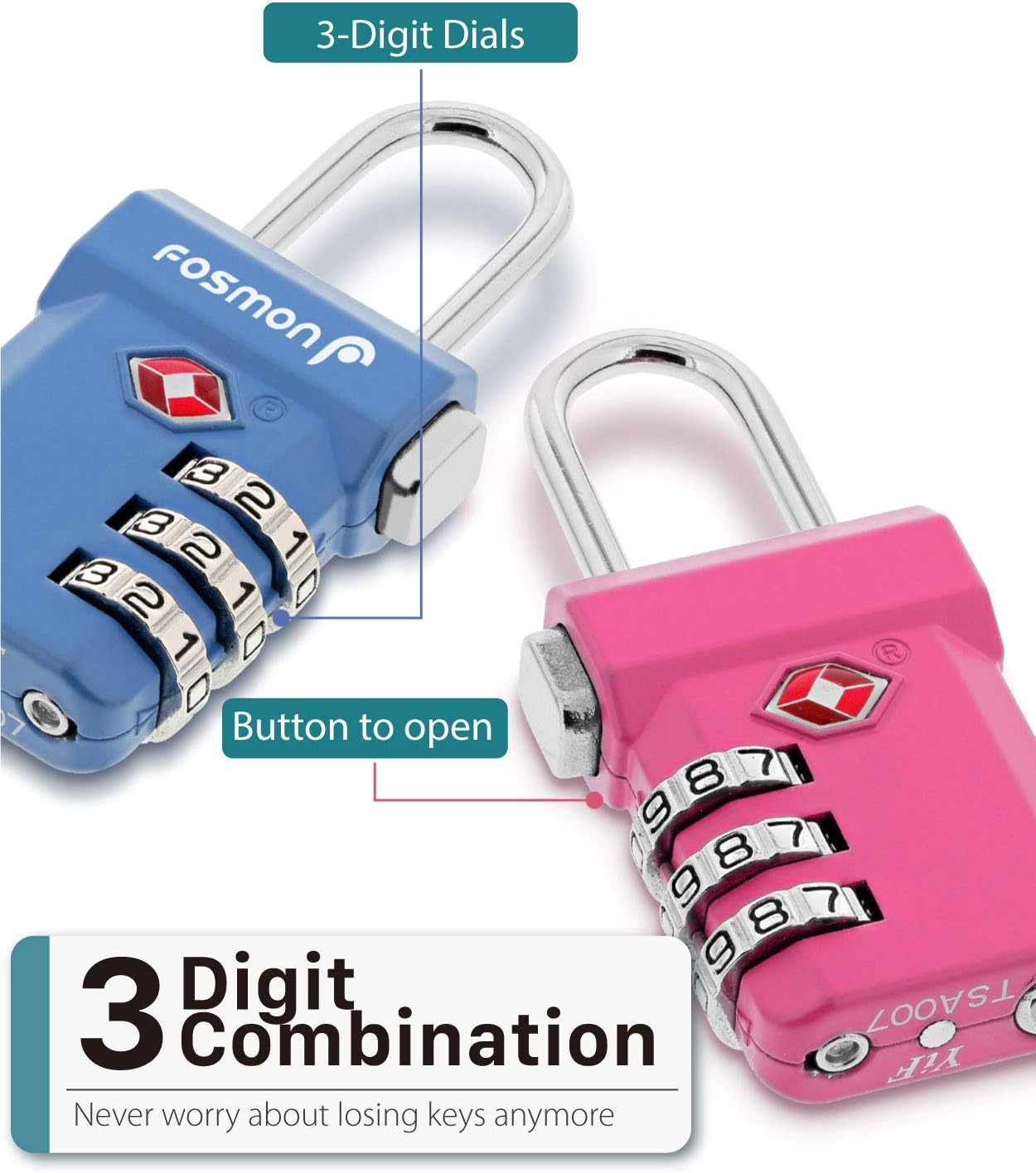 Fosmon TSA Accepted Luggage Locks - Image 4