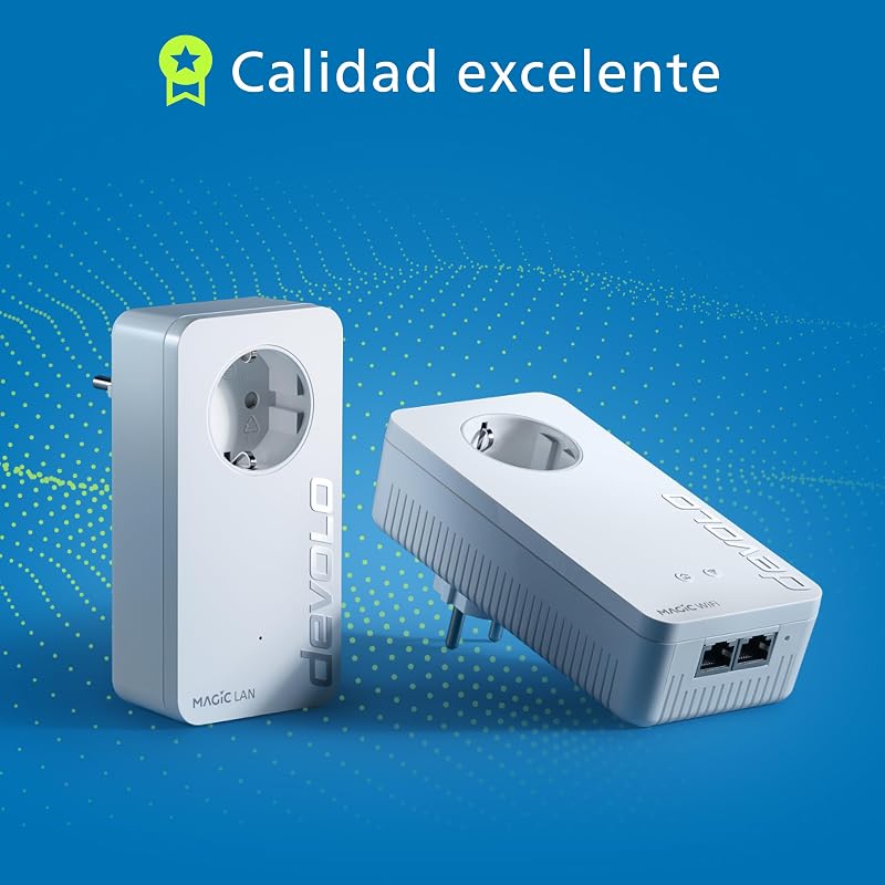 Magic 2 WiFi 6 Next Starter Kit, Adaptador WiFi Powerline, hasta 3.000 Mbps, Toma Mesh WiFi, 2X conexión Gigabit LAN, Punto de Acceso, Blanco