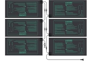 LUXBIRD 6 Pack Daisy Chain Seedling Heat Mats for Indoor Plants, Greenhouses, Germination, Hydroponic Garden, IP67 Waterproof Durable (LB-HMDC-06)